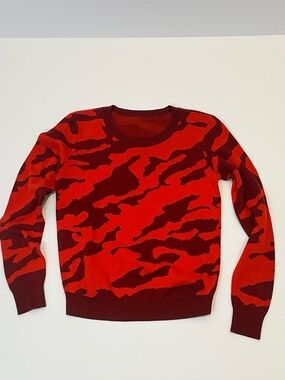 CAbi Red and Burgundy Knit Pullover Sweater